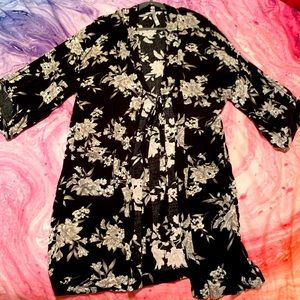 Black and grey long shirt/dress tunic